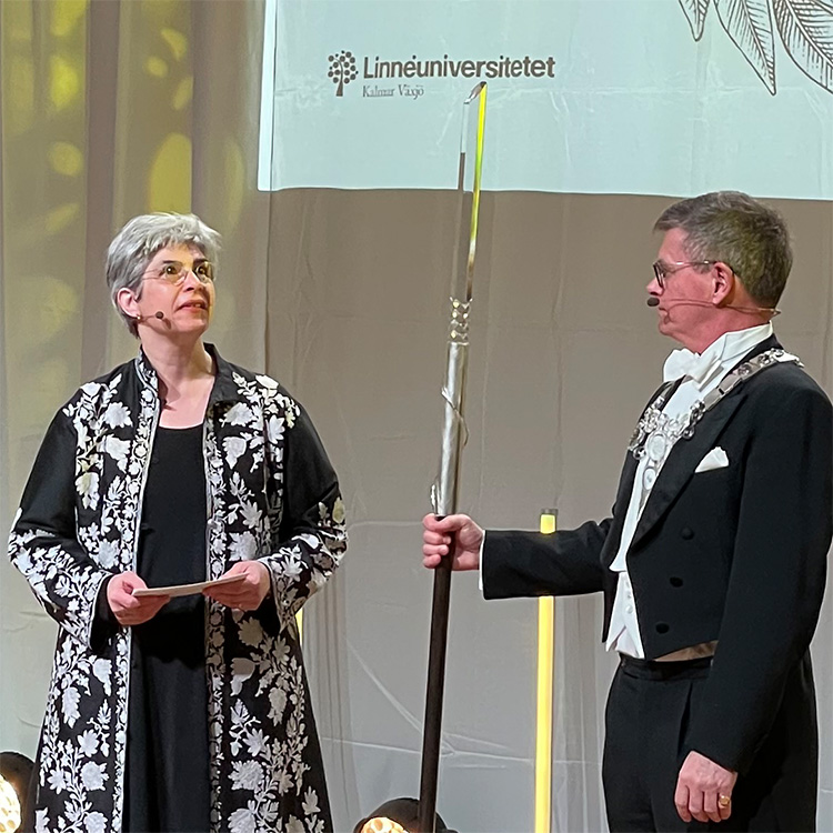 Erika Lagerbielke och rektor Peter Aronsson